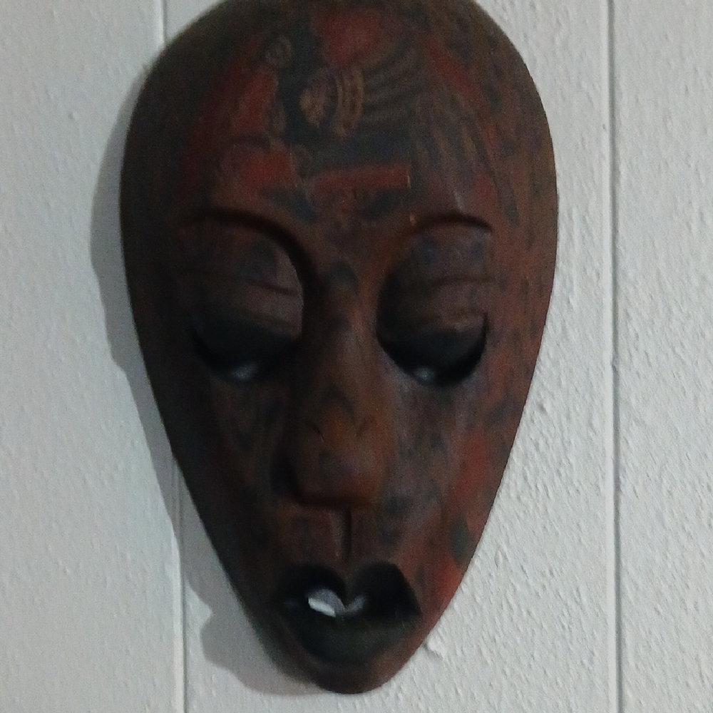 Handcrafted Brown and Black Tribal Mask